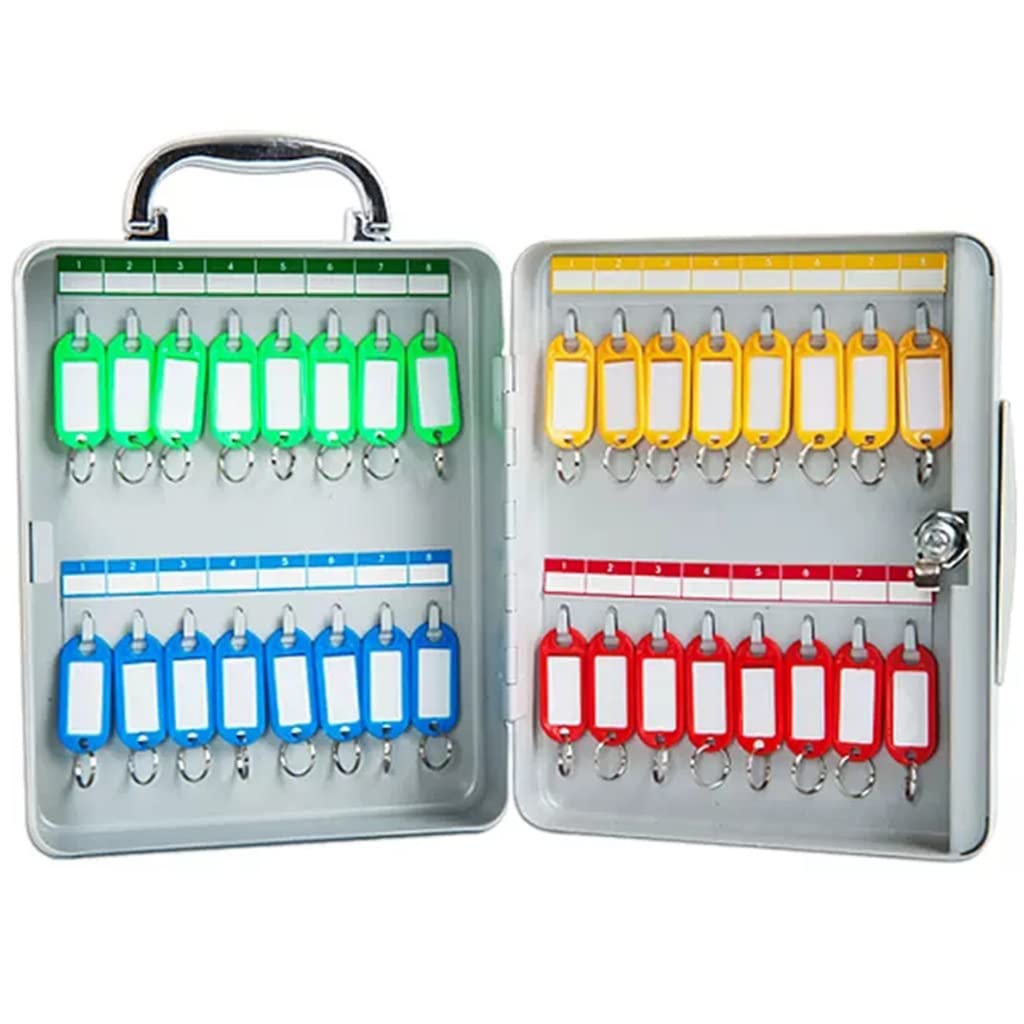 Kfgisd A Key Lock Organizer Portable 4 Capacities Are Available Key Cabinet, Color Labels/Number Identification ，Key Box(32 Keys)