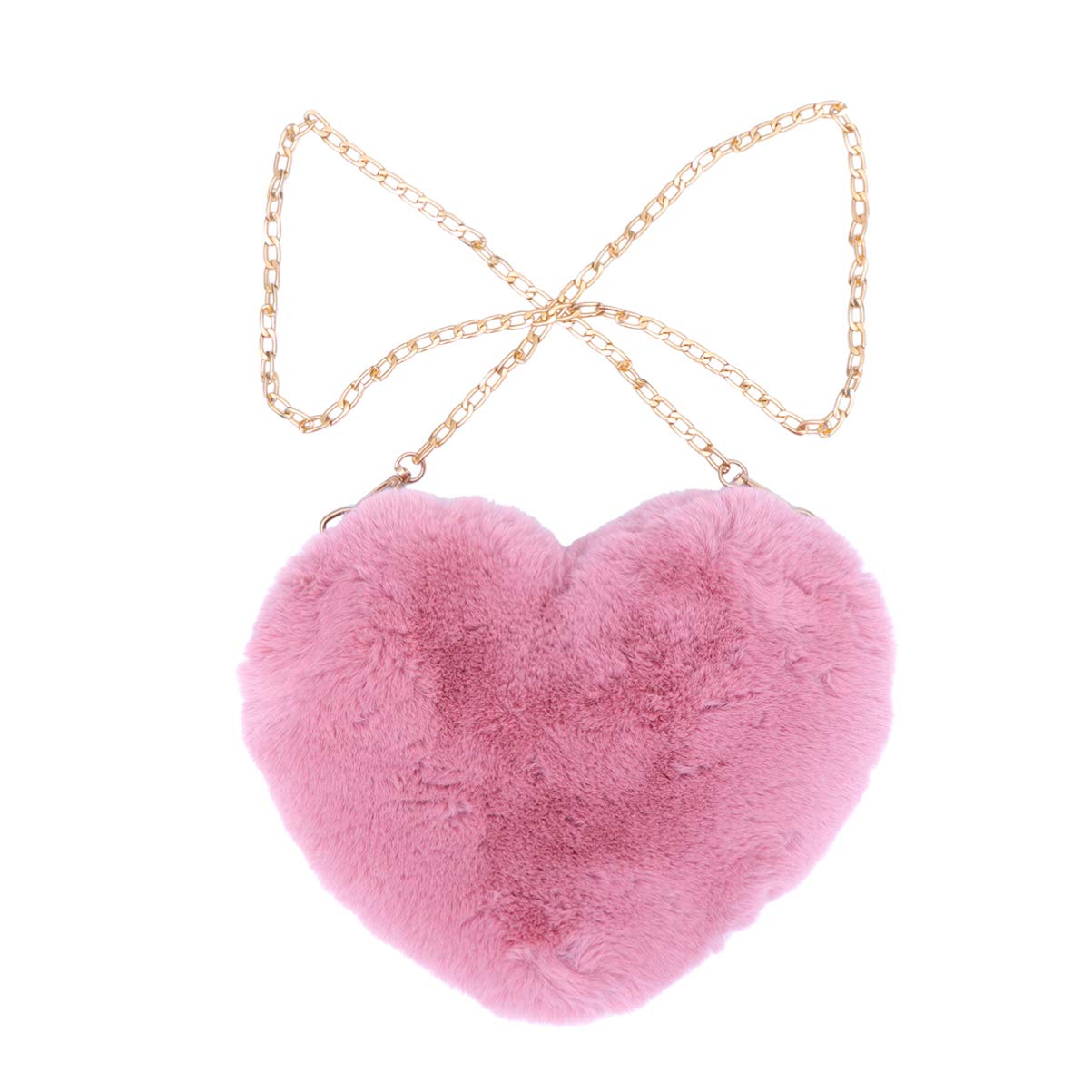 TENDYCOCO1pc Crossbody Bag Chain Bag Elegant Bag Heart Shape Bag Evening Bag Pink Crossbody Wallet for Phone Fluffy Bag Handle Bag Messenger Bag Cosmetic Bag Chain Belt Women's Backpack