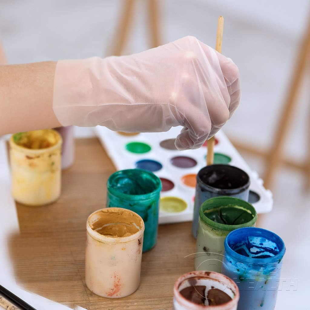 SafeHealth TPE Clear Synthetic Hybrid Plastic 200 Gloves-XL | 250 mm Length-Loose-Comfortable Fit | Disposable | Powder Free-Latex Free | Food Service-Beauty Salon-Nail-Kitchen-Daily: Tools & Home Improvement