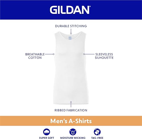 Miniatura 2 de Gildan - Camisetas sin mangas para hombre, paquete múltiple