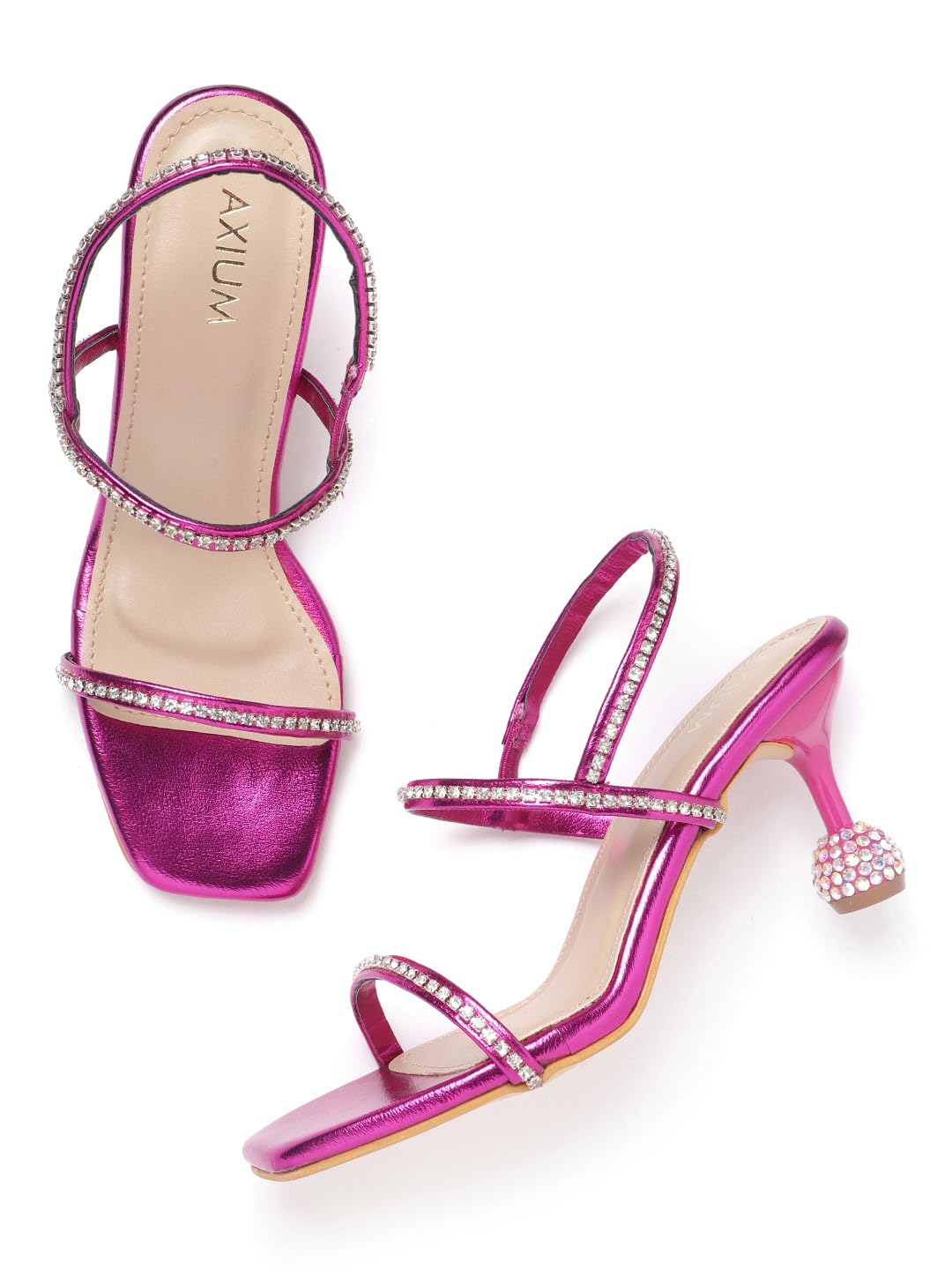 AXIUM Magenta (Queen) Stone Embellished Slim Heels, 3-Inch (B0CTCT3PXK) Amazon Price History, Amazon Price Tracker