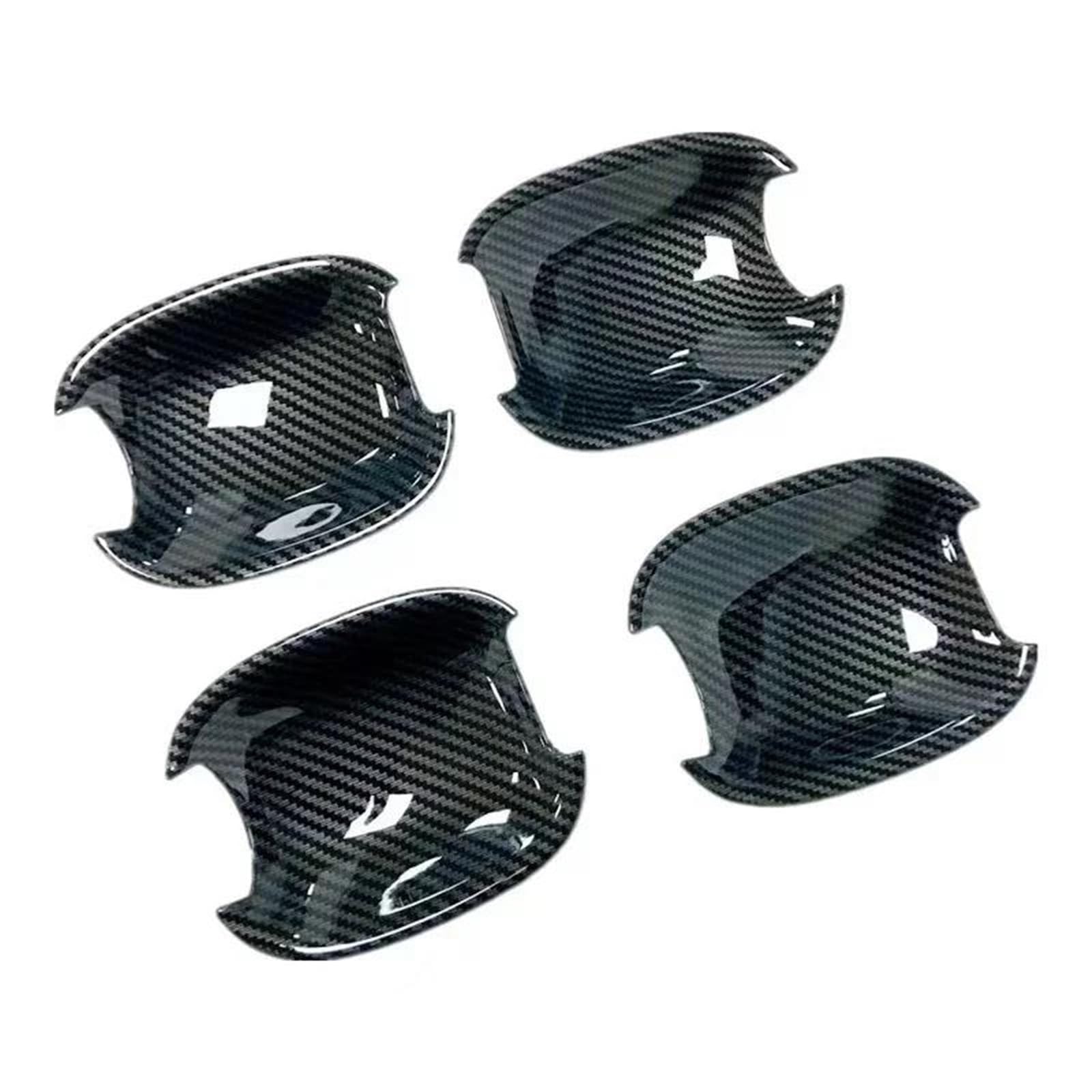 NMJLQW Exterior Decoration for A3 S3 2014-2020 Carbon Fiber Chrome Car Door Handle Cover Trim Sticker Styling Auto Accessories(Carbon Fiber Bowl)