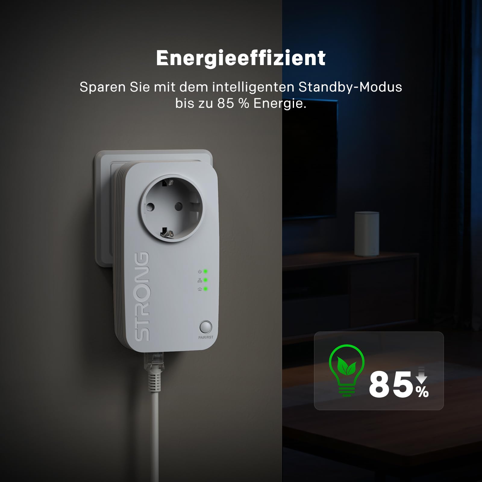 Strong AV600 Mbit/s Powerline Adapter Setmit Steckdose – Bild 6