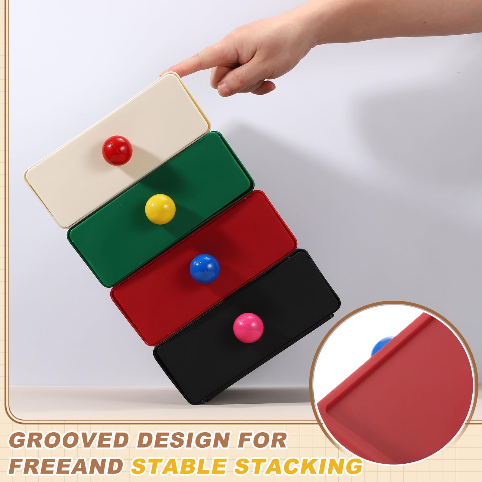 QUARKZMAN Cassetti Impilabili Per Scrivania, Organizzatore Da Scrivania In Plastica Con Cassetti Scatola Di Archiviazione Per Casa Ufficio Cancelleria Trucco Bagno, Nero Singolo Strato