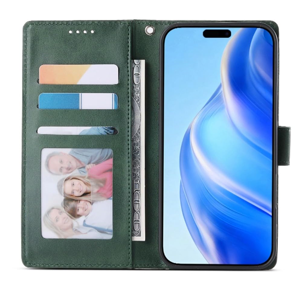Generic Compatible avec Samsung Galaxy S9 (couleur : vert foncé) Étui portefeuille en cuir uni de qualité supérieure à rabat magnétique