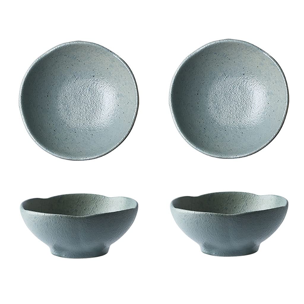 WOTZOV Sauce Dish 2Pack Sauce Dish Set Ceramic Appetizer Plates Dipping Bowls Mini Condiment Porelain Saucer Bowl Soy Sauce Dish Vinegar Snack Seasoning Salad Dipping Bowls，A