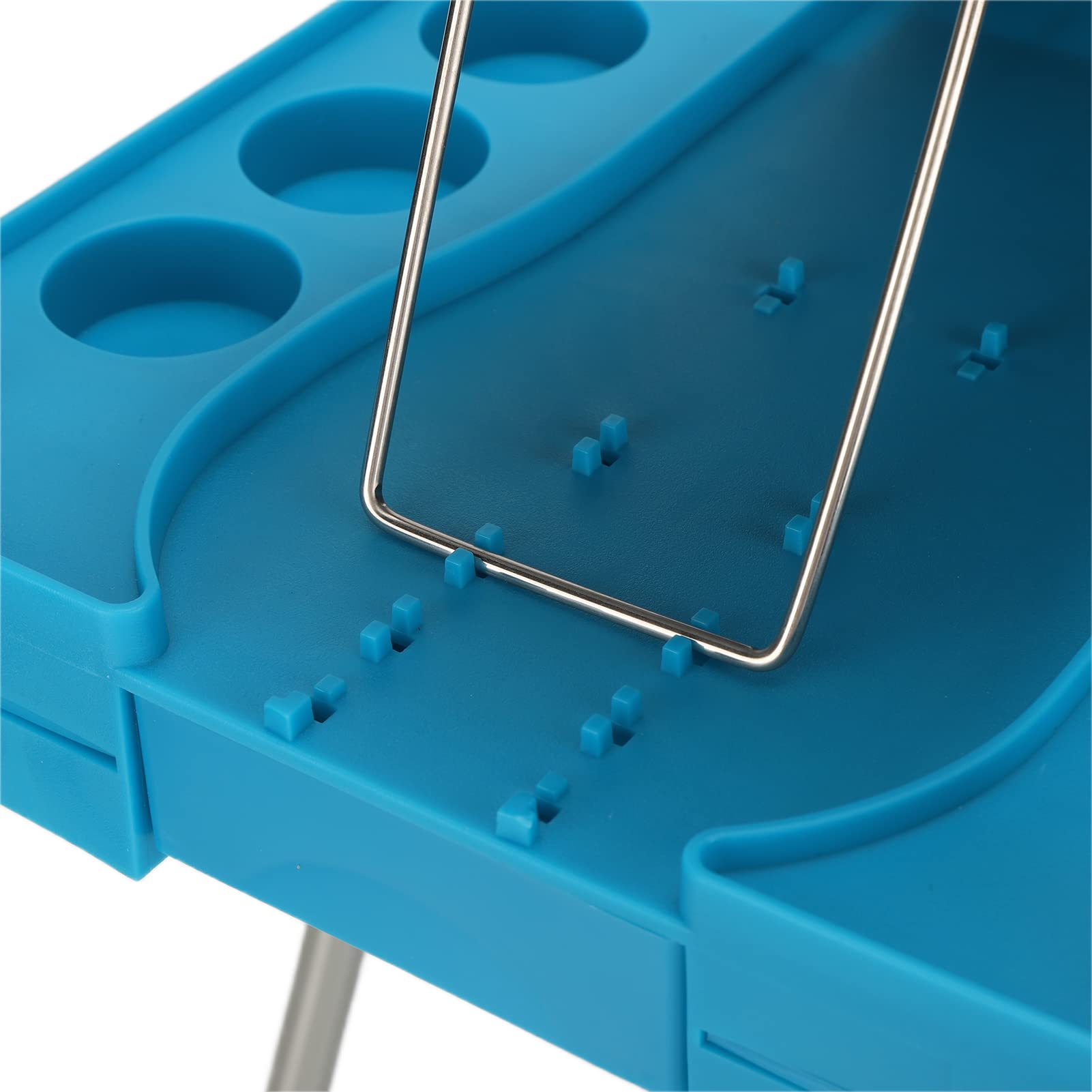 Reposapies, Apoya Pies, Reposapiés de Pedicura Antideslizante, Soporte de Pie de Pedicura Profesional Ajustable Plegable con Lupa LED Ventilador de Secado para Salón de Uñas Hogar