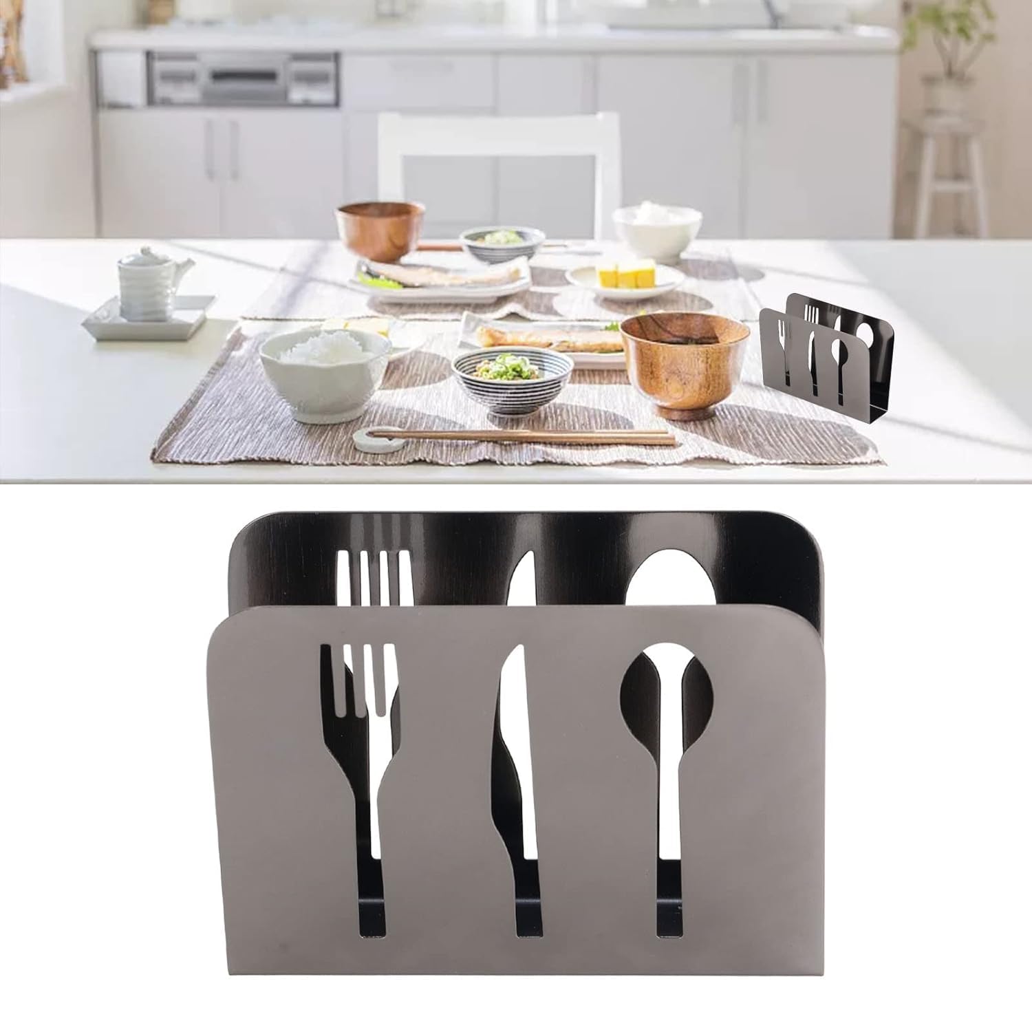 Evaluemart Metal Napkin Tissue Holder | Stainless Steel Cocktail Tiny Table | Standing for Kitchen - Table Decor Outdoor Silver Napkin Tissue Holder 2