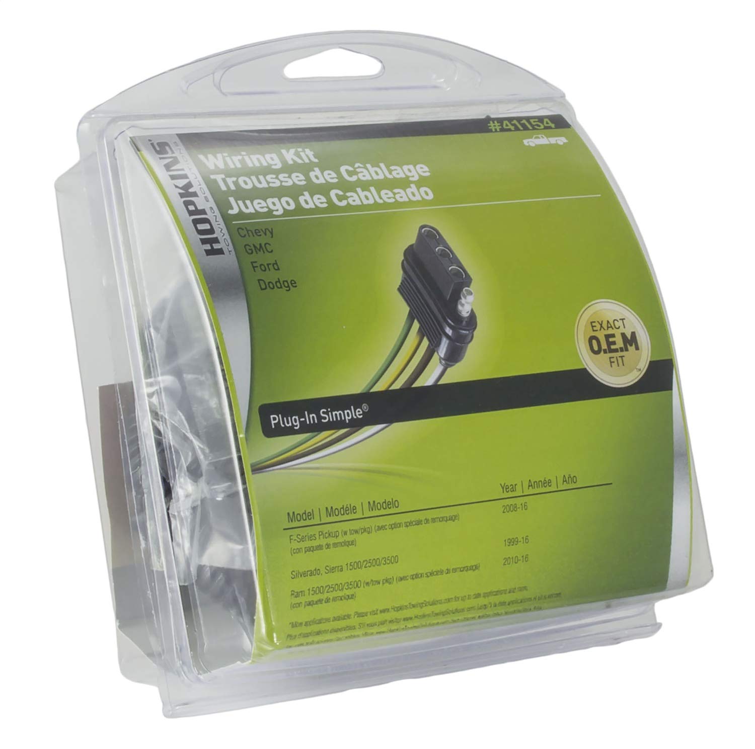 Hopkins 41154 Oe Gm Connector To 4 Flat