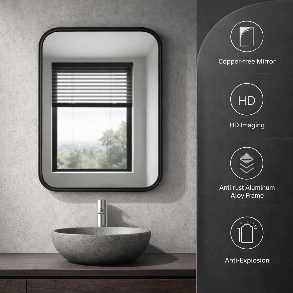 Metal Frame Mirror - 12x18 Inch Wall Mirror -2