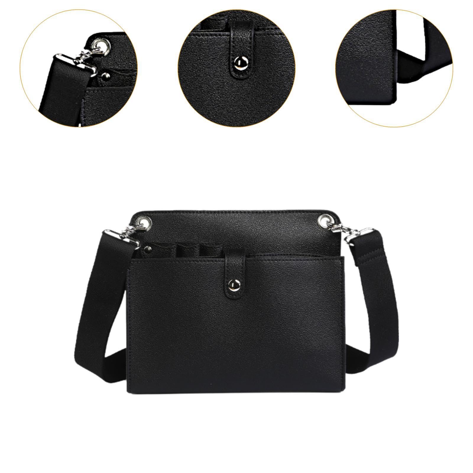 Almencla Custodia Porta Forbici Professionale Borsa Porta Forbici Organizzatore Strumenti Salone Sacchetto Vita Groomer Materiale PU Morbido Resistente Adatto, Nero