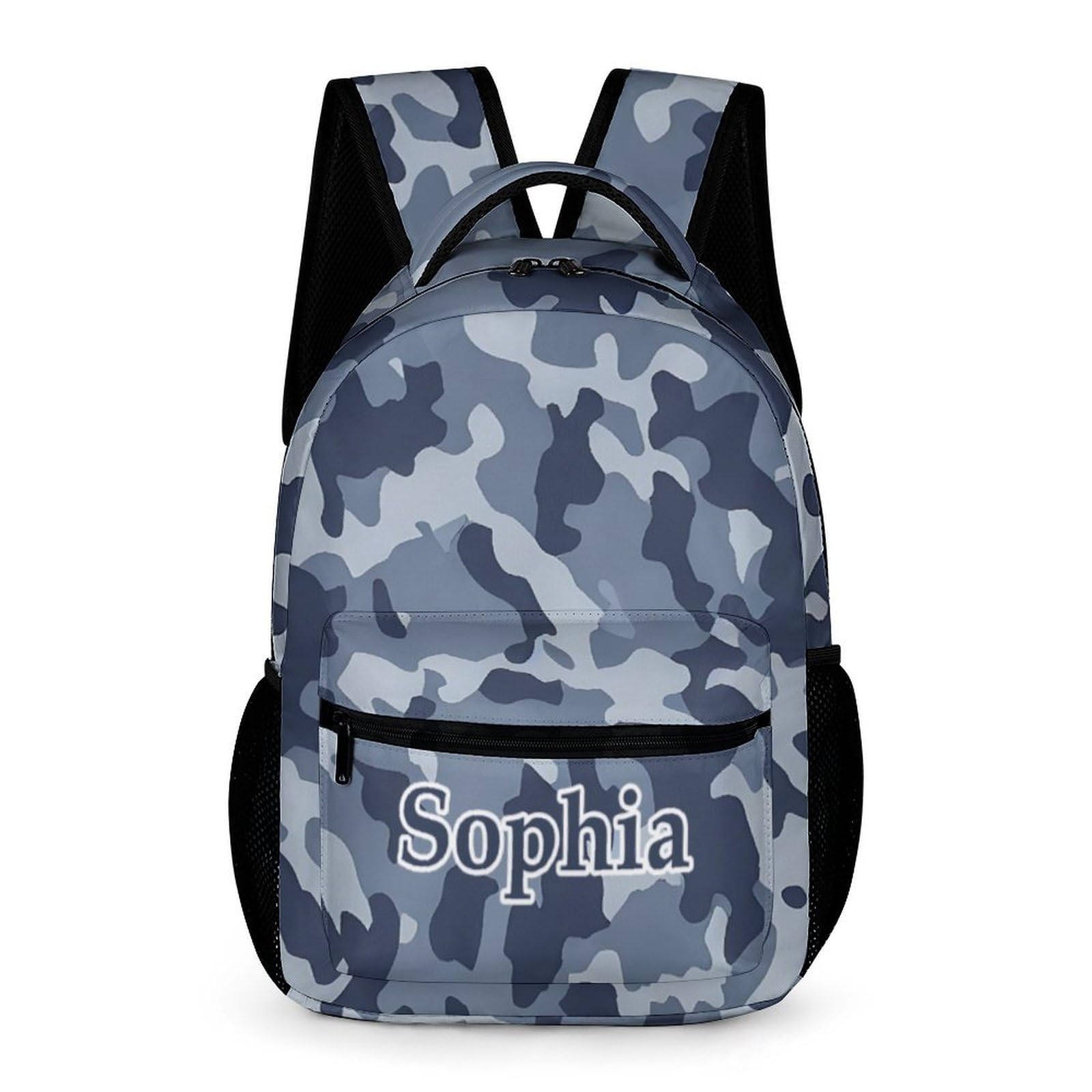 CUXWEOT Custom Camo Backpack for Kids Personalized Student Bookbag with Name Casual School Bag Daypack for Girls Boys Child