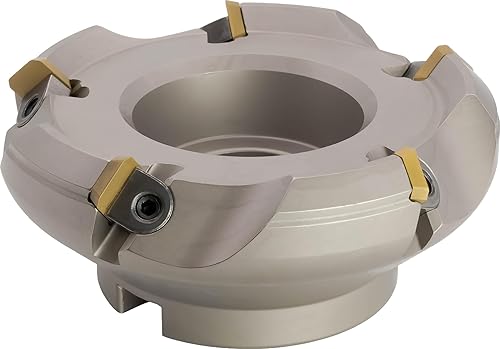 Miniatura 7 de Molino de cara indexable (carcasa) de 2" 45°, diámetro del orificio del eje de 3/4", 3 flautas, con 3 piezas de inserciones de carburo SEAN42