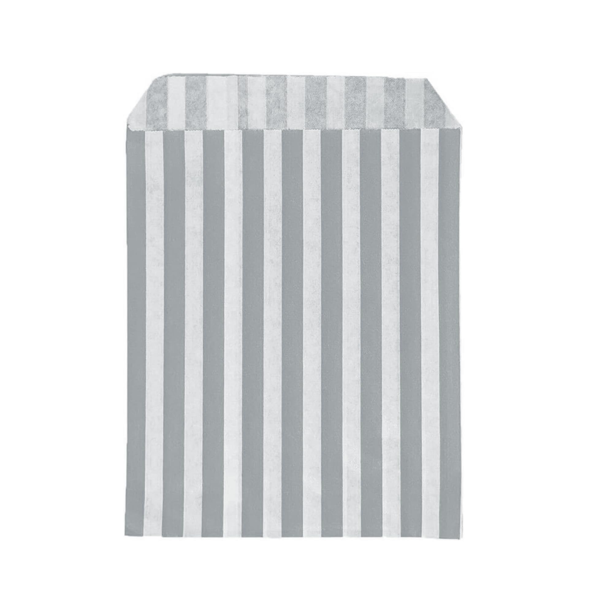 We Can Source It Ltd - Paper Stripe Sweet Bags 5x7 Inch with Fold Top – Ideal for Weddings, Parties, Favours – Strong Design for Treats – Grey Candy Pattern - Pack of 1000