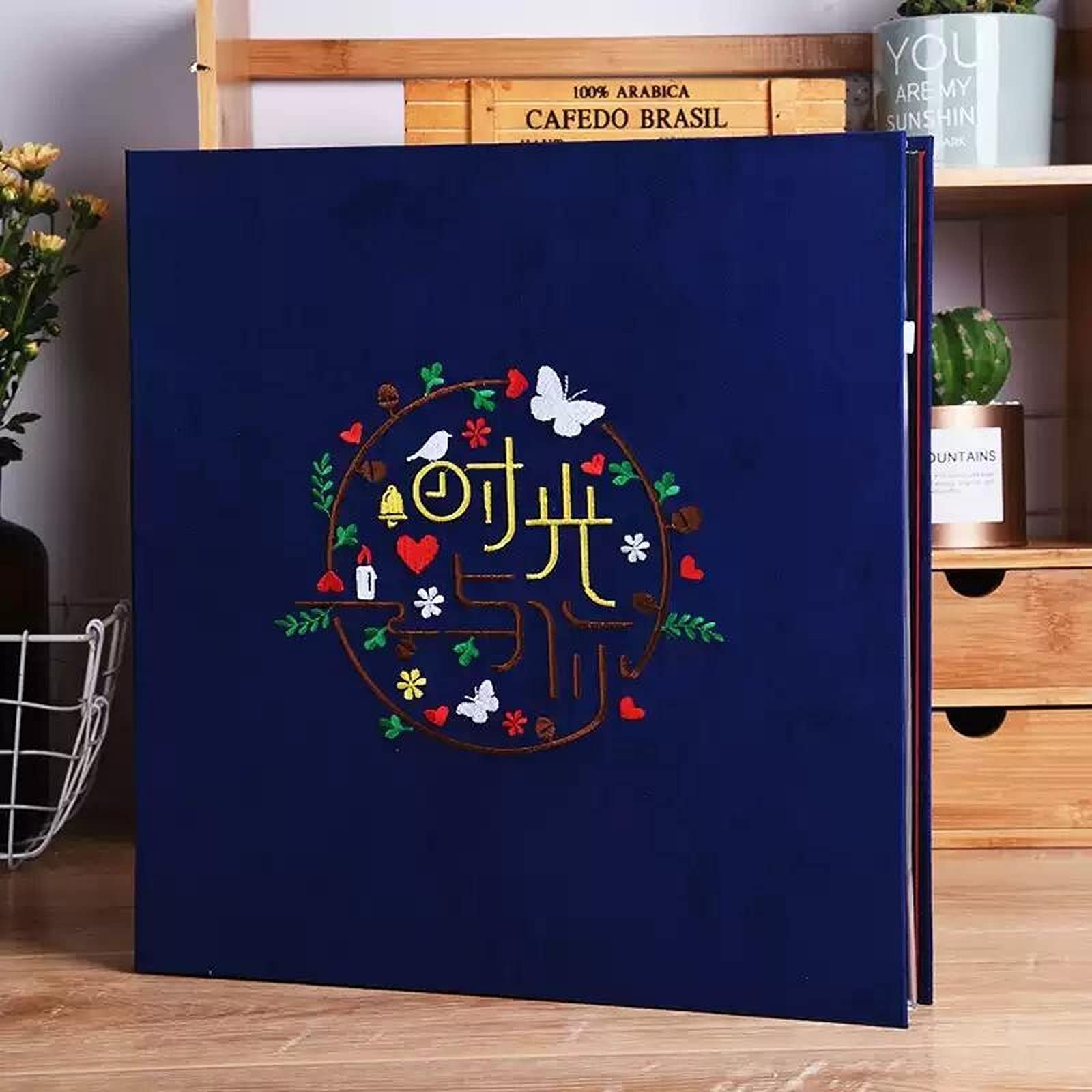 Album zdjęć Samoprzylepny album albumu albumu notatnik 40 stron tkaniny twardego przedszkola z przedszkolami pamiątkowe album kreatywny handmade DIY album fotograficzny Album ze zdjęciami (Color : A