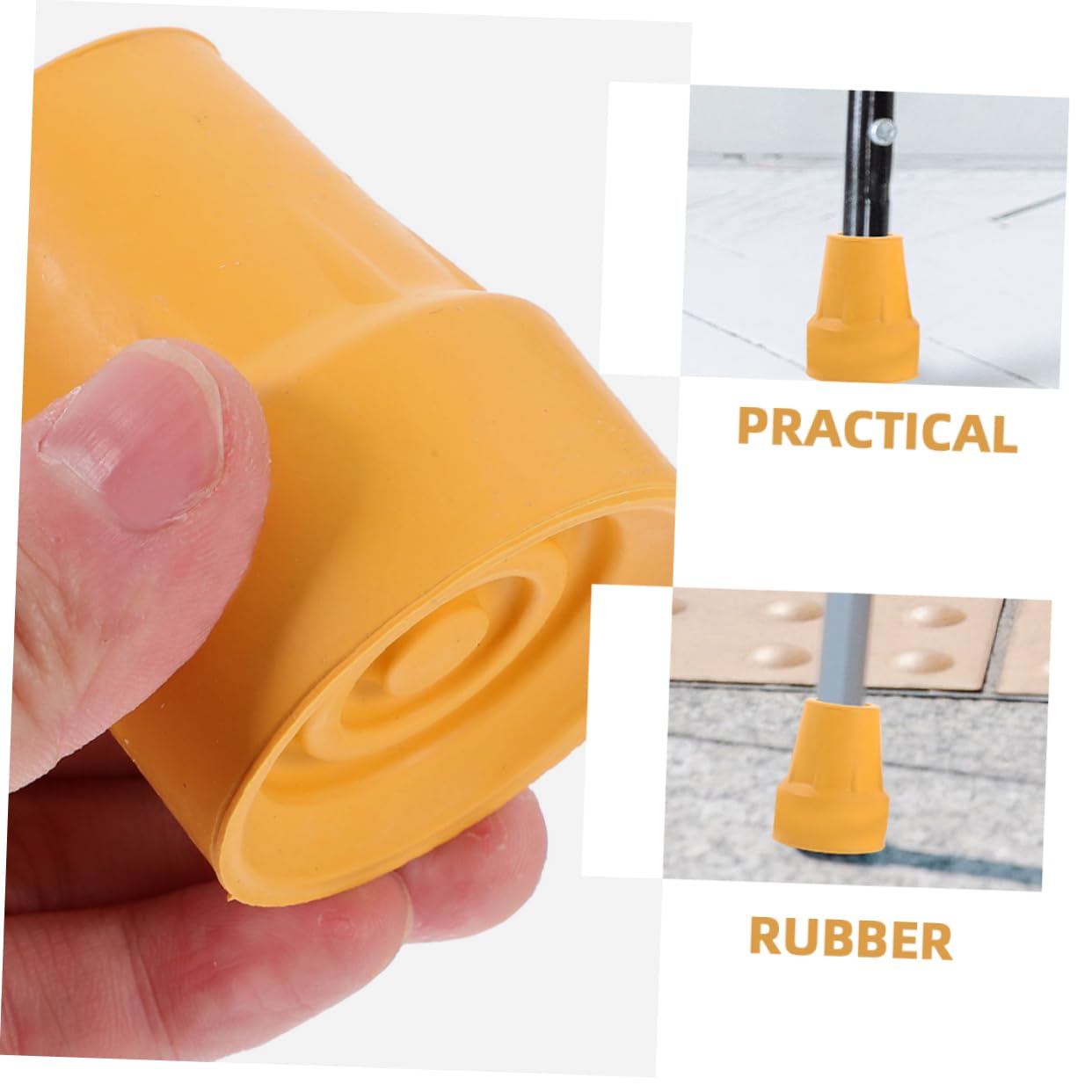 CALLARON 5 Ensembles Remplacement Des Embouts En Caoutchouc De La Canne Pointe De La Canne Casquettes De Bâtons De Randonnée Canne De Marche Robuste Yellow 2 Pièces * 5