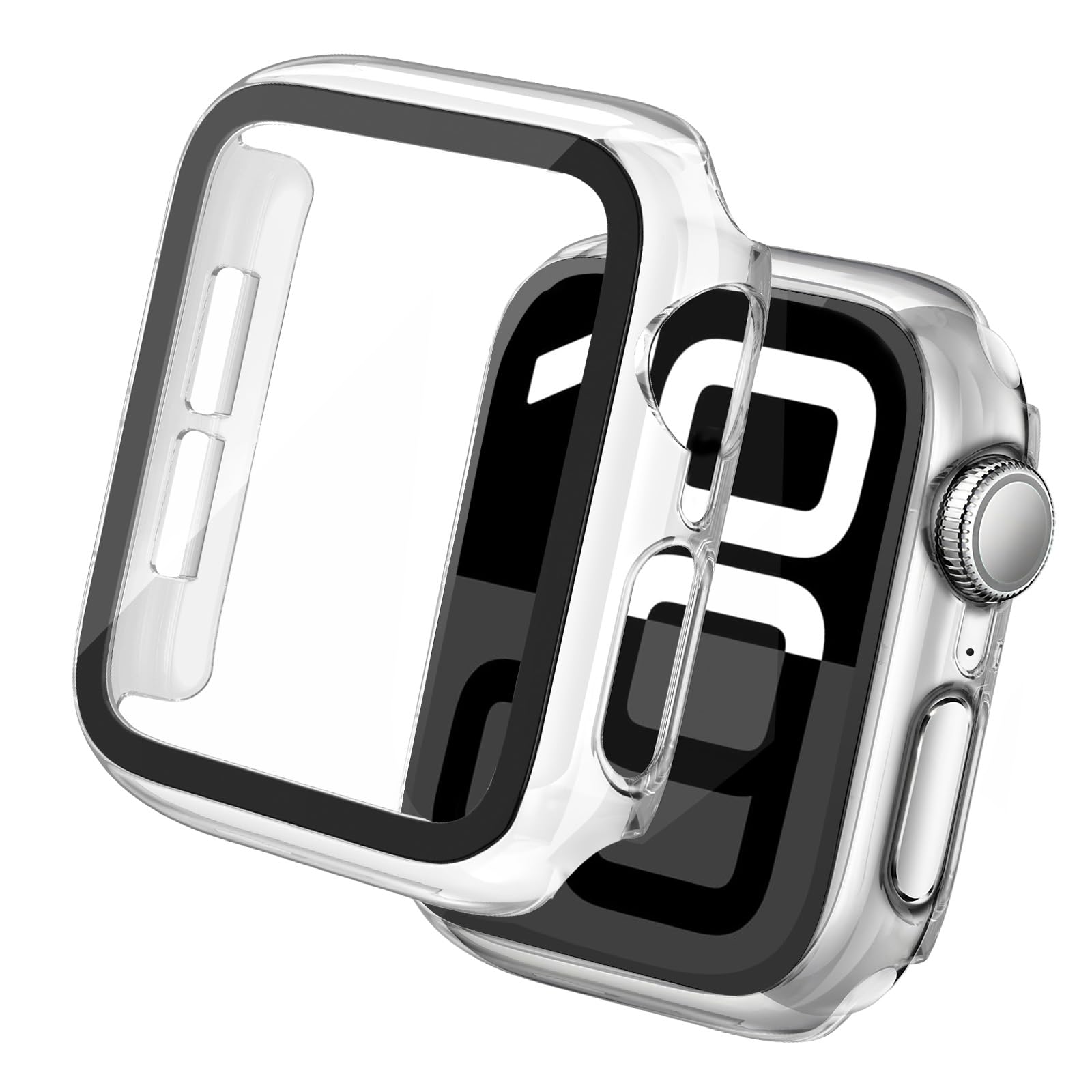 Tuocal 2 Stück Hard Hülle Kompatibel mit Apple Watch Series 10 42mm HD PC Vollständige Abdeckung Schutz mit Schutzfolie Cover Case Glas Schutzhülle für iWatch 42mm, klar