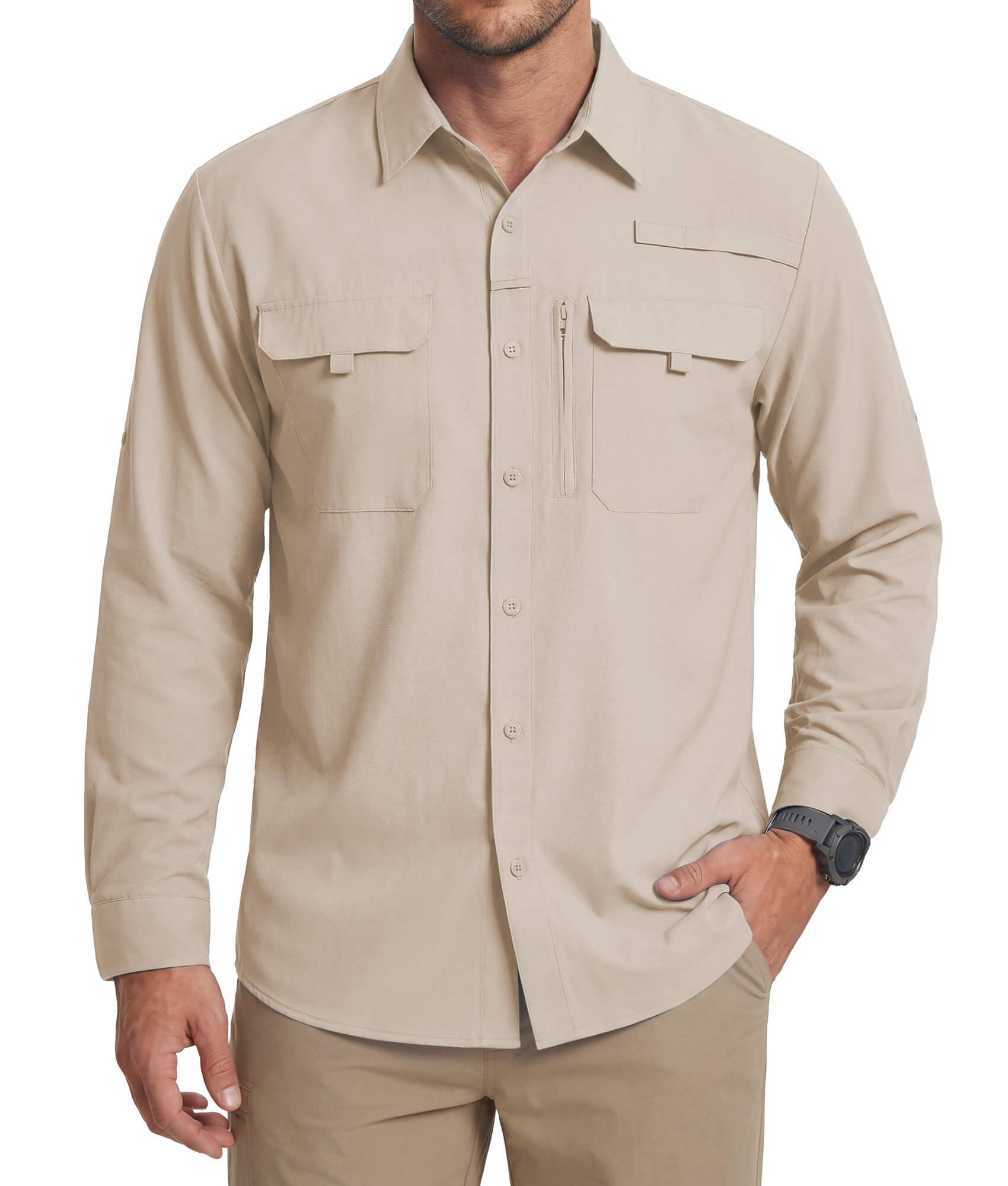 WULFUL Men's Sun Protection Fishing Shirts UPF 50+