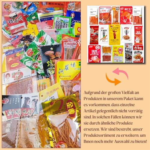 MKSDDF-Latiao Chinesische Scharfe Snacks 15 Verschiedene Würzige Snack-Streifen Mixbox | Latio400g Asiatische Scharf-Snacks | Vegan