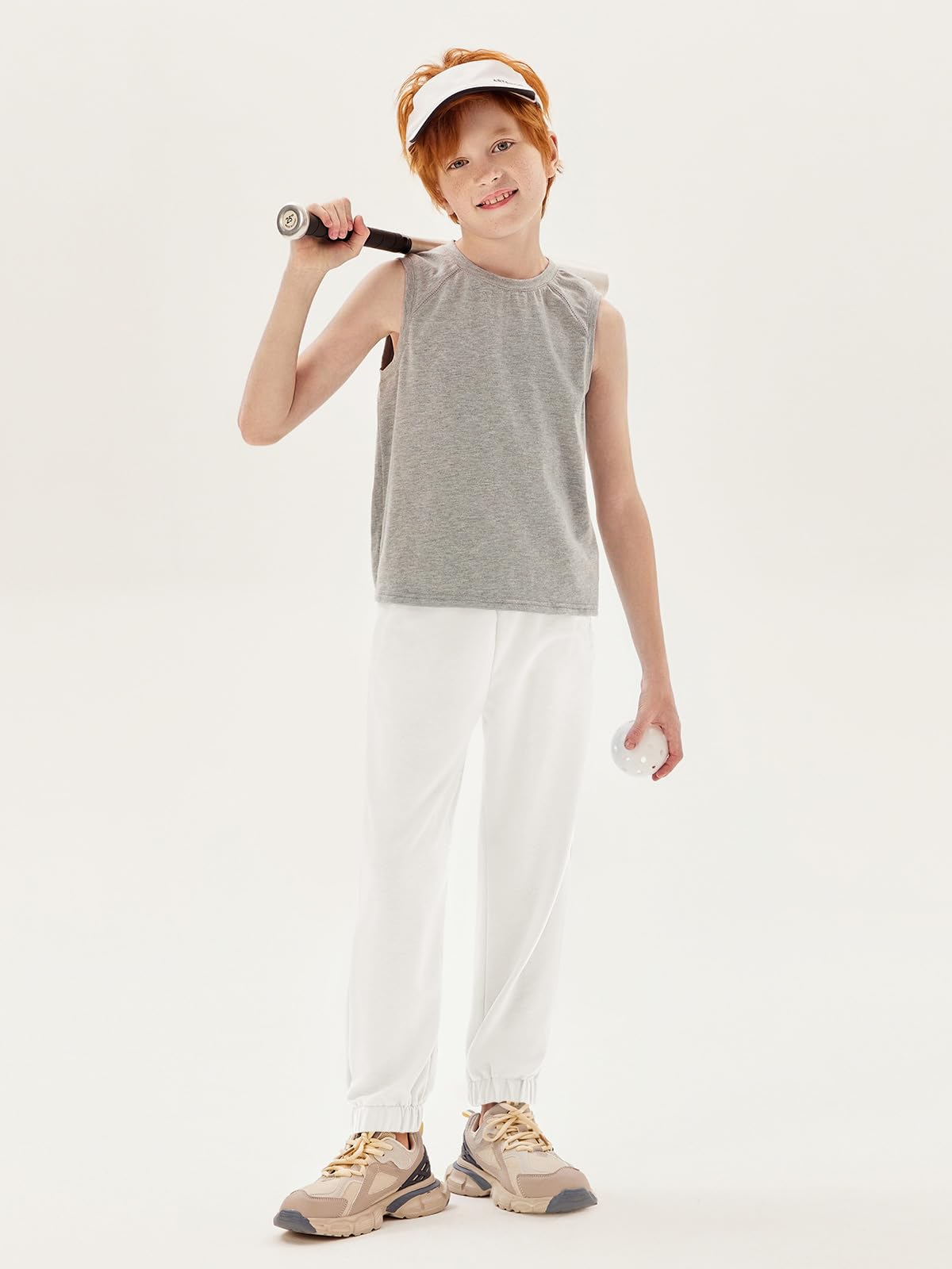 Pantalones de chándal para niños corte regular ligeros monocolor cintura elástica bolsillos
