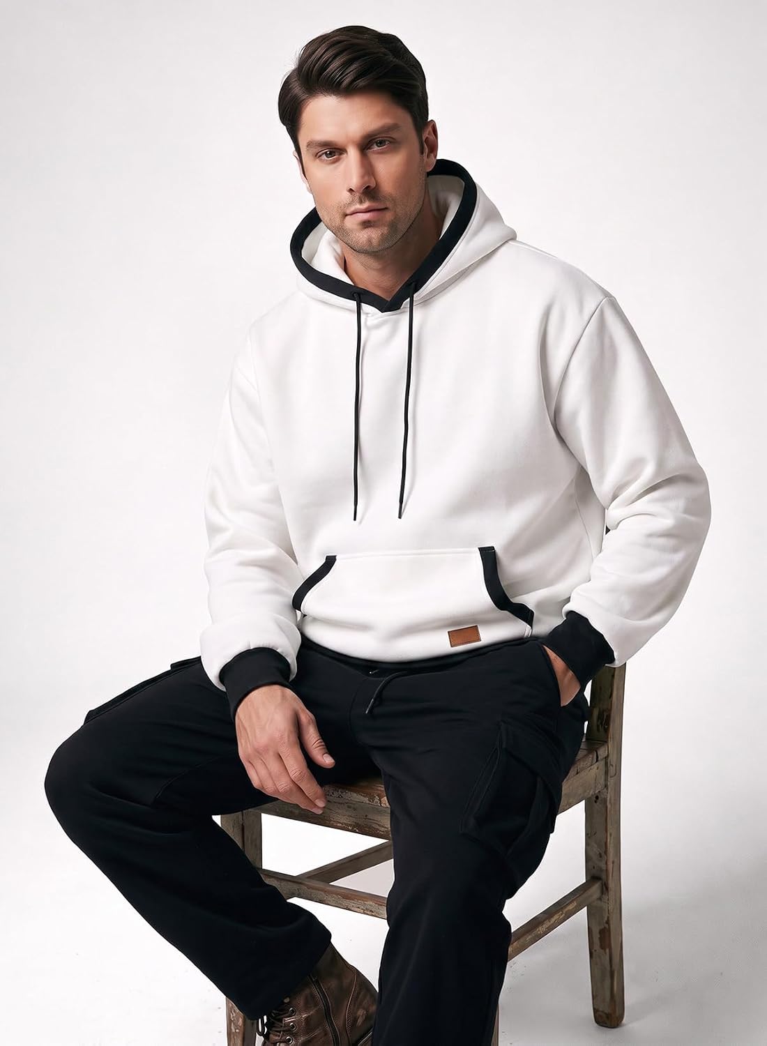 JMIERR Men's Hoodies Sweatshirts Casual Fleece Pullover Hoodie Pocket image 5