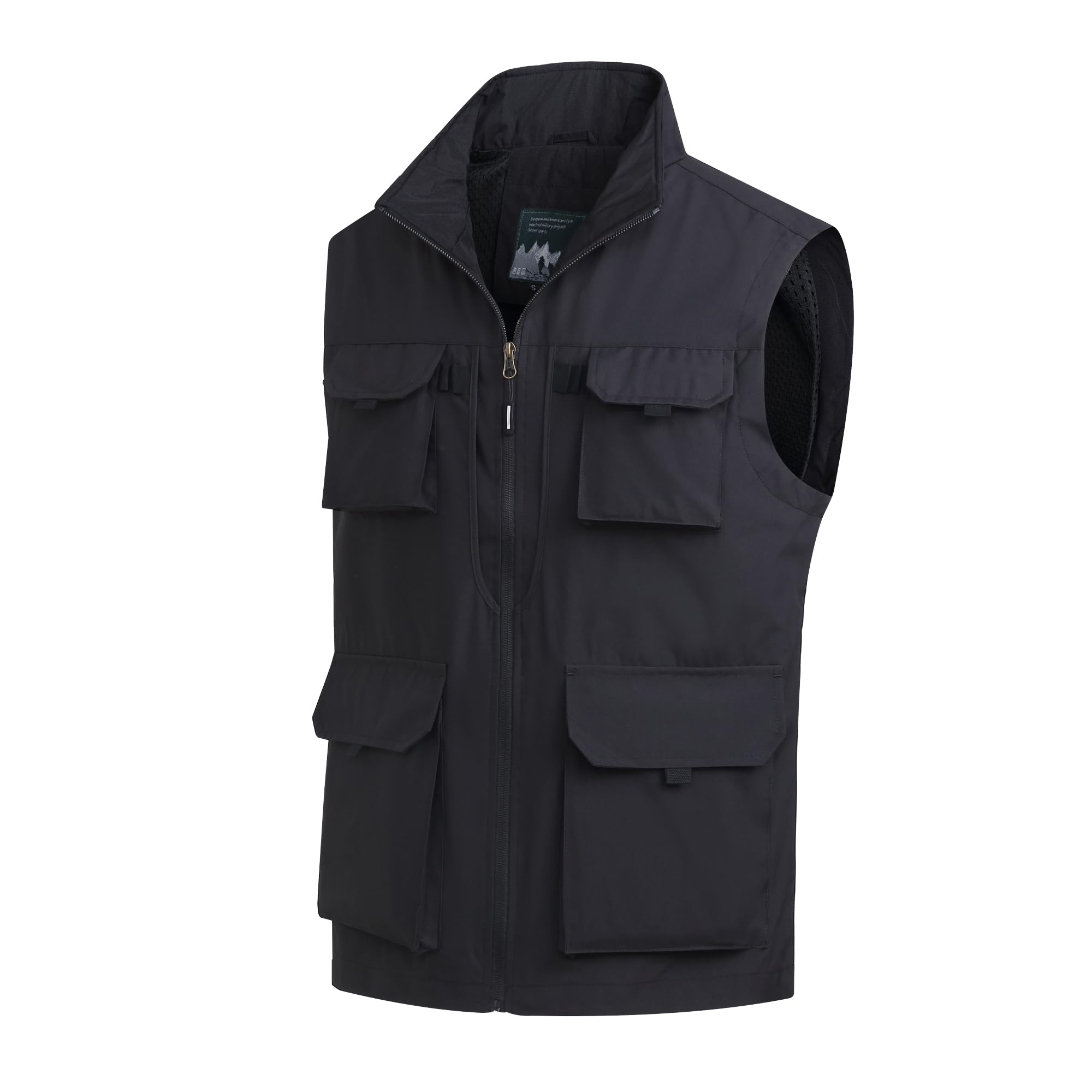 Uomo All'aperto Gilet da Pesca Leggero Panciotto Gilet da Sportivo Giubbotto Traspirante Asciugatura Rapida Gilet con Multi-Tasche Giubbotto Campeggio Caccia Gilet