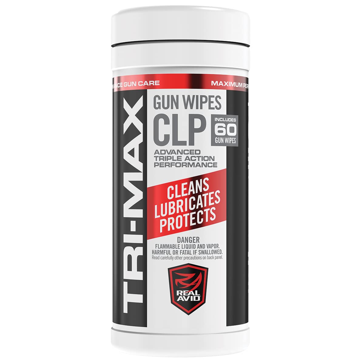 Tri-Max CLP Gun Cleaning Wipes – 60 Pre-Saturated Cloths Clean, Lubricate & Protect Firearms – One-Step Rust Prevention, Long-Lasting Lubrication & Smooth Cycling in All Conditions