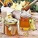 Aliggbent 48 Pack Mini Honey Jars Party Favors in Bulk, 1.5 oz Small Hexagon Glass Honey Jars with Dippers, Lids, Cute Stickers, Bee Charms, Gift Bags and Jute for Baby Showers, Weddings & Birthdays