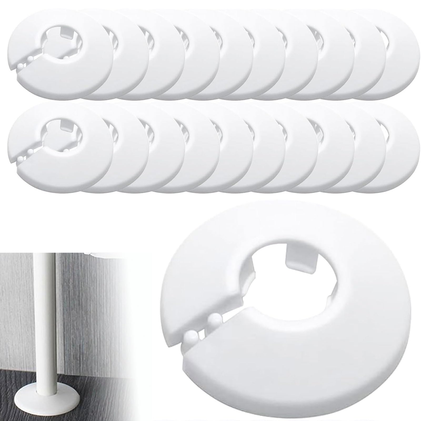 20 rosette per tubi di riscaldamento, 12 mm