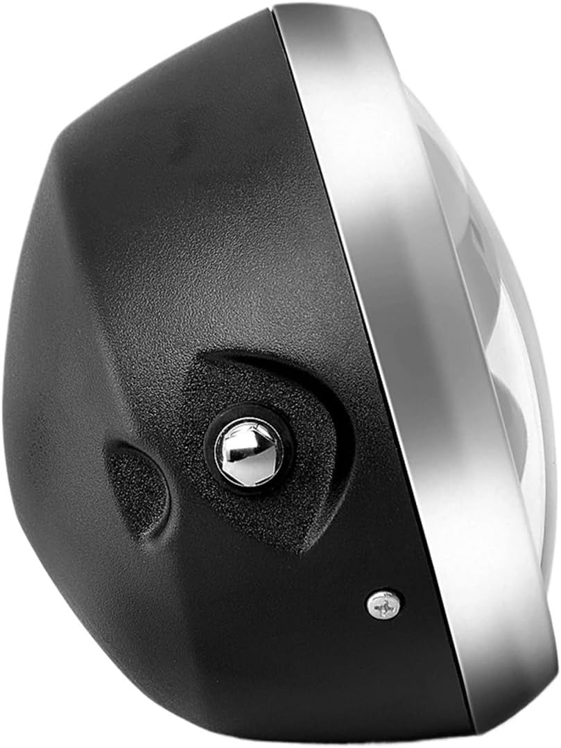 Round 7.5" LED Motorcycle Headlight Hi&Lo HeadLamp Bulb DRL with Angel Ring Compatible With Harle Sportster Cafe Racer Bobber(Model 1)