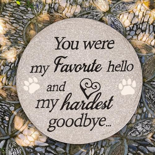 Youdear Memorials Pet Memorial Stone for Dogs Cats, 11.8 Inches Dog Memorial Gifts for Loss of Dog, Dog Memorial Stone, Pet Loss Sympathy Gift (Round Paw) by Youdear Memorials - Image 6