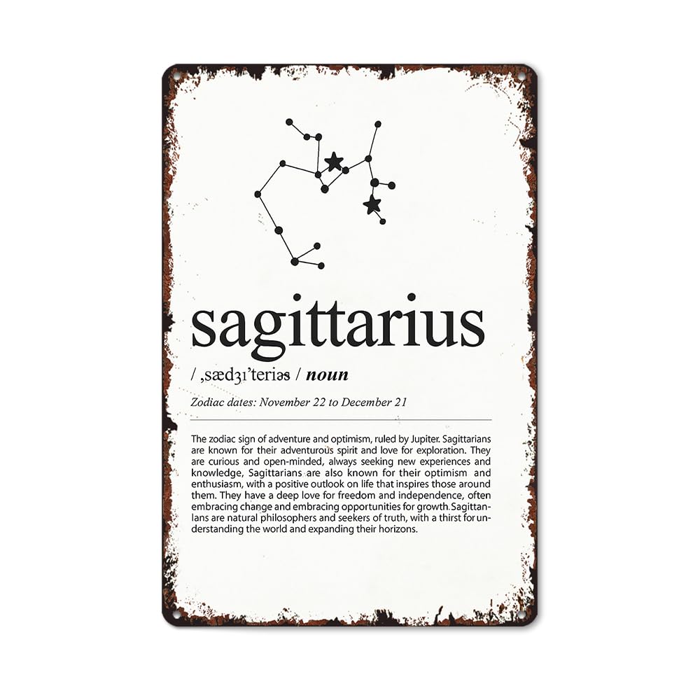 Star Sign Character Plaque 8x12 Inch, Funny Retro Aluminum Decor For Home Leisure Area
