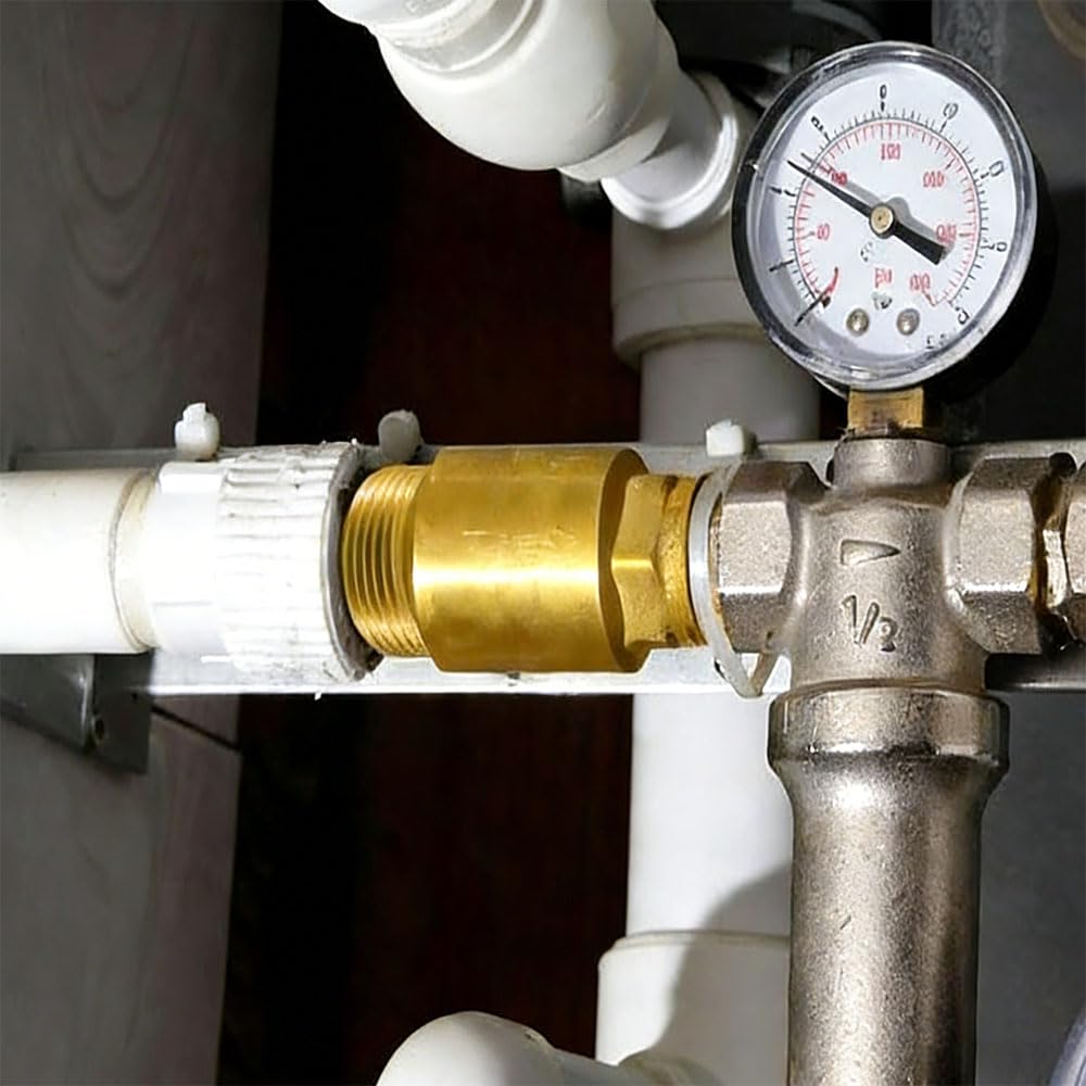 Messing Rückschlagventil 1 Zoll - 1" IG nach 1" AG, DN25 Rückflussverhinderer, Rostfrei Wasserdicht für Wasserleitung, Warmwasserbereiter, Geschirrspüler