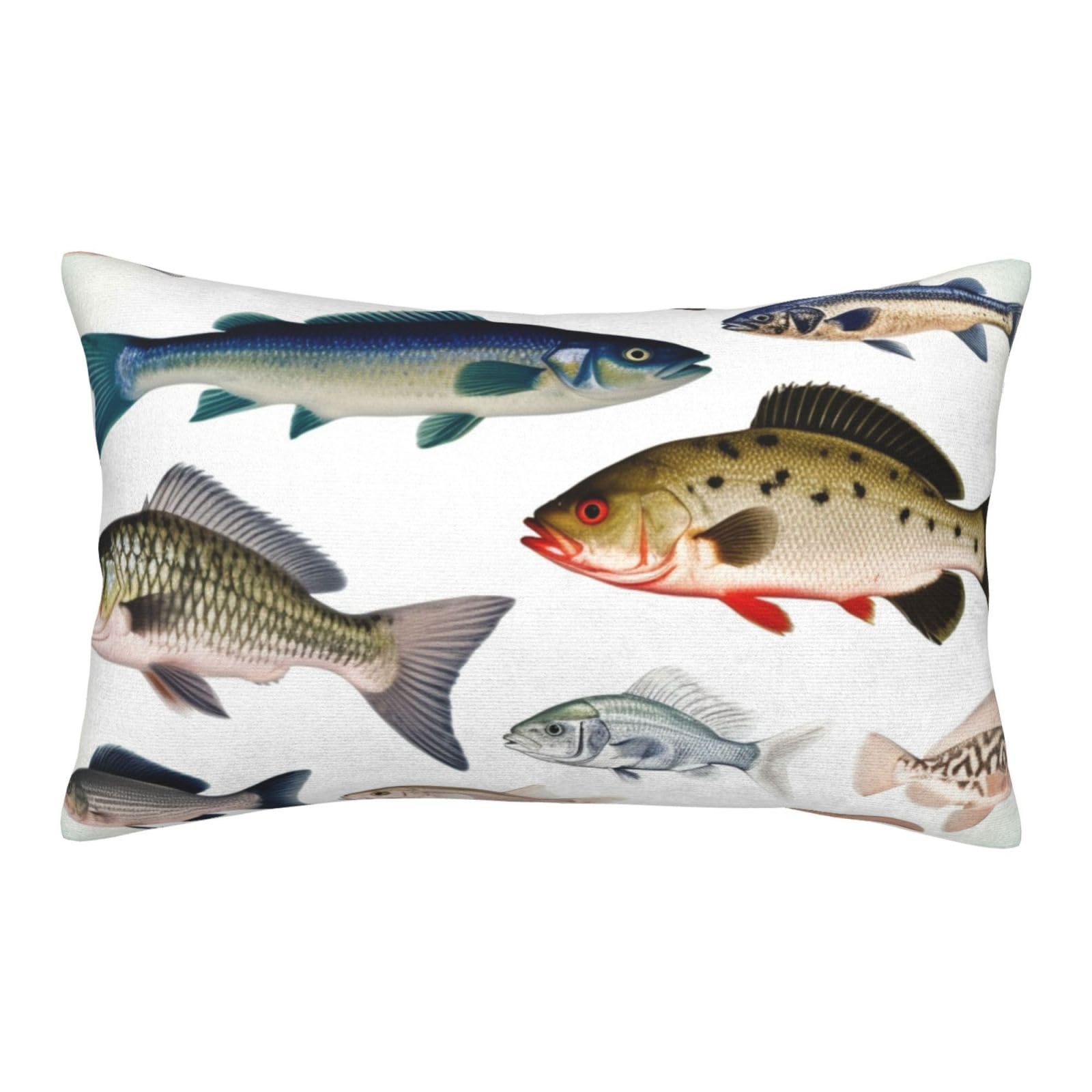 Velvet Pillowcases 14"x20" Ultra Soft Breathable Pillow Cases, Luxury Fuzzy Throw Pillow Covers with Zipper, Different Fish Pillow Shams All Seasons Decorative Cushion Cases for Couch