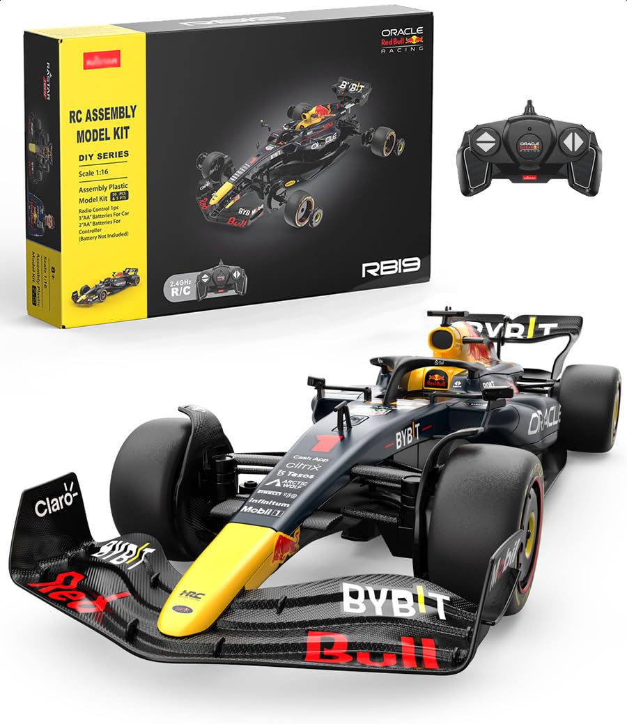 Licensed 1/16 RC Car Building Kit for RedBull F1 with Remote & DIY Decals