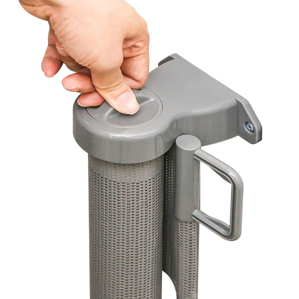 Barrera de seguridad escalera retráctil para bebés y perros, barrera de seguridad retráctil para bebé 0-150/180 cm, 85 cm de altura, operación con una sola mano (gris, 86 x 180 cm)