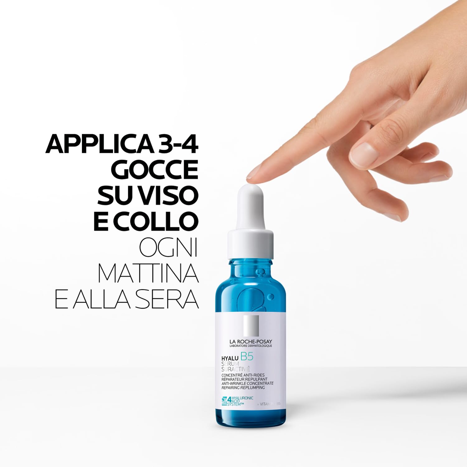 La Roche Posay Hyalu B5 Siero Concentrato Anti-Rughe, Adatto a tutti i Tipi di Pelle e Fototipi, Effetto Rivitalizzante, Pelle Rimpolpata, Con 4 Tipi di Acido Ialuronico e Routine Correlate