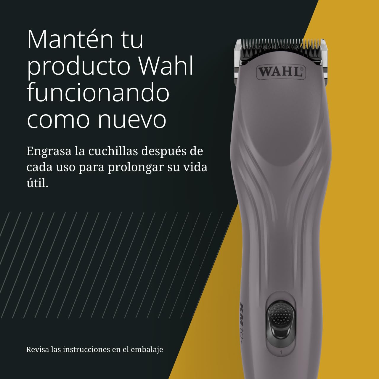 Wahl, KM10+, Máquina de Cortar Pelo para Animales con Cable, Ligera, Silenciosa y Eficiente, Morado