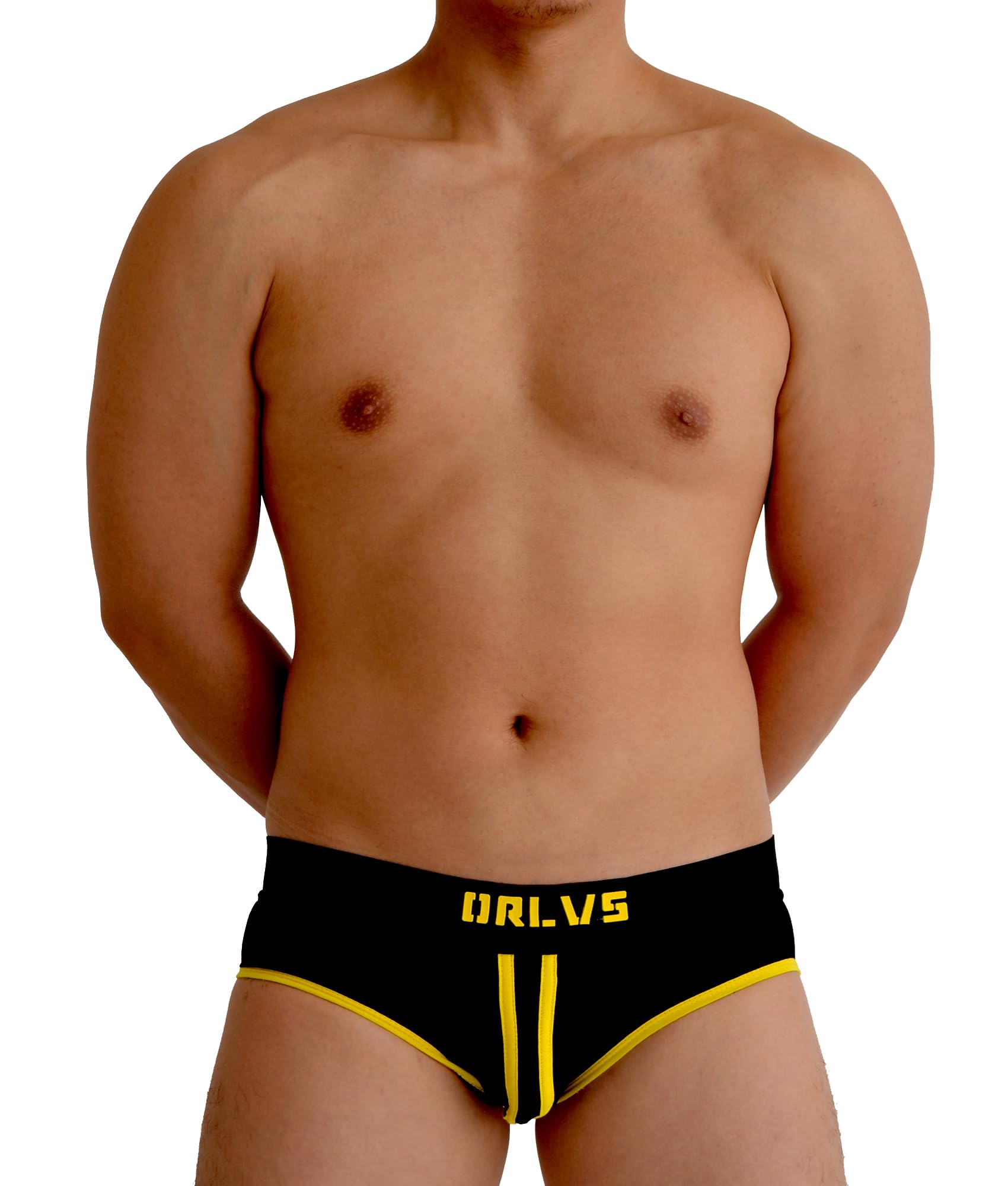 Amazon | 【ANQ】ブラック ブリーフ 縦2本線デザイン ANQ071 (M