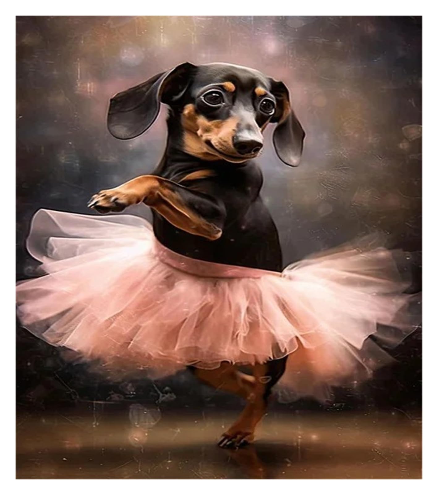 Portrait de chien mignon en ballerine pour une touche de douceur murale