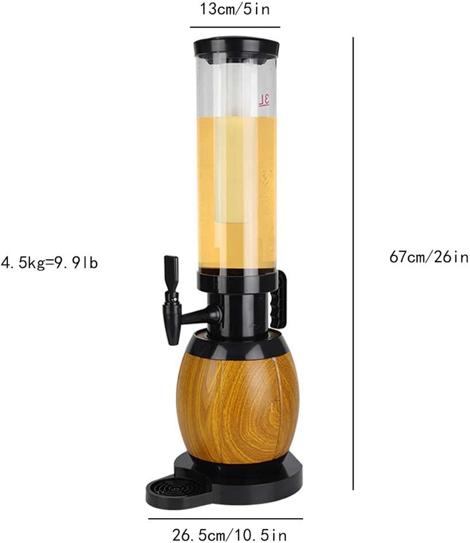 SXA Dispenser di Birra 3L Drugna Bevande Distributore della Torre della Bevanda con Il Tubo di Ghiaccio E Le Luci A LED per Il Bar Home Party Ristorante A Buffet