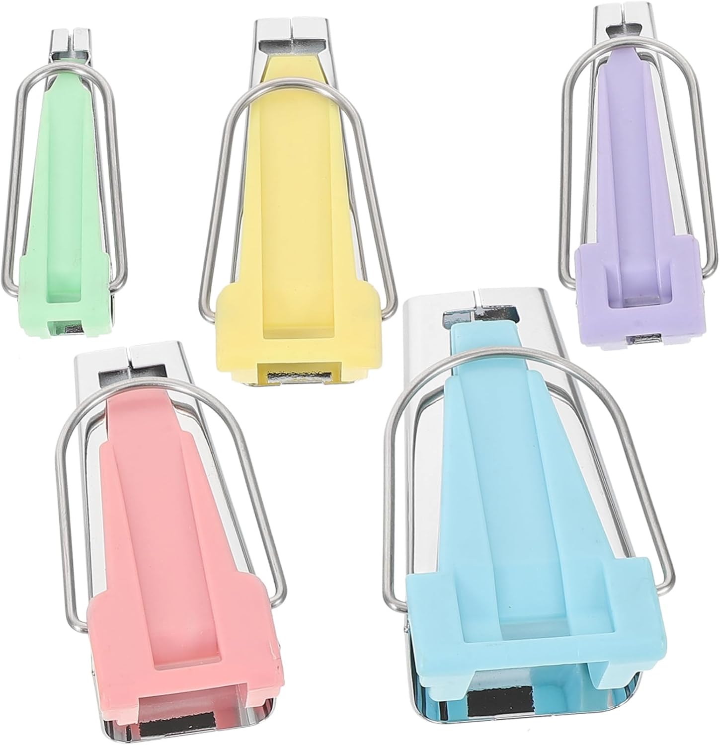 Hohopeti 5pcs Multi-Color Bias Tape Maker Tool Sewing Quilting and Crafts Binding Maker for Dressmaking Edging and Embroidery Projects