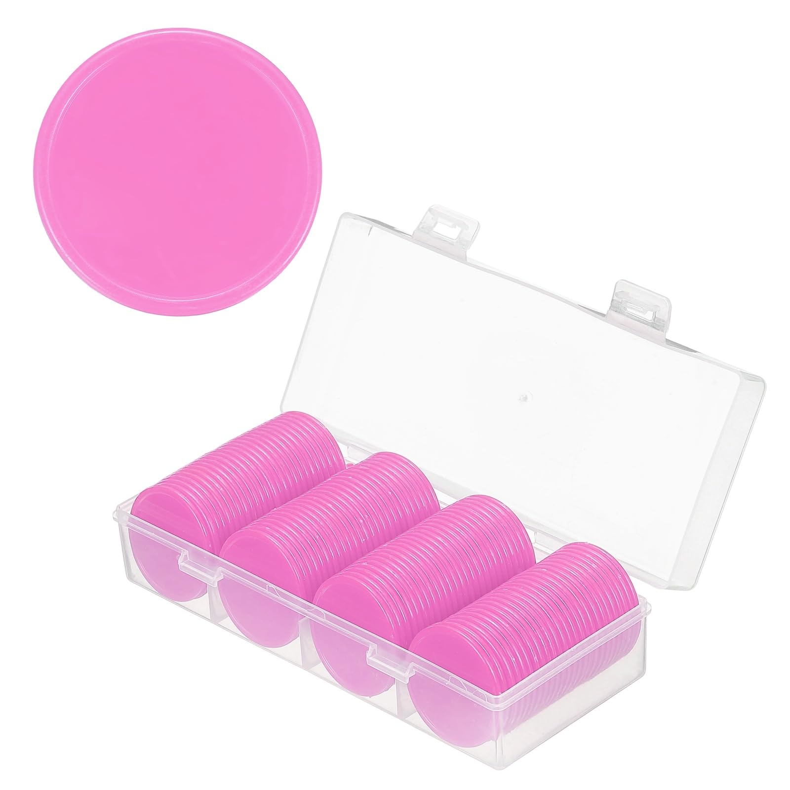 sourcing map 100Pcs Plastic Poker Chips, 37mm, Pink