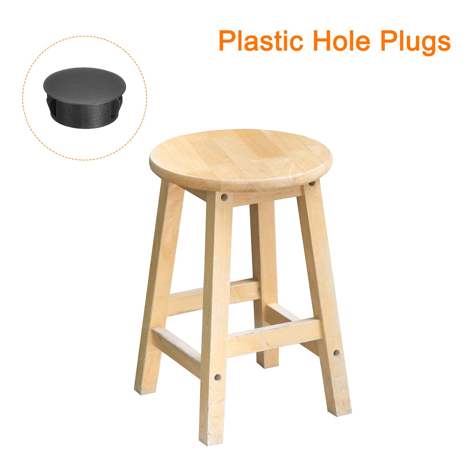 QUARKZMAN Tappi Fori Plastica da 20mm (25/32"), 26Pz Tappi Copriforo, Tappo di Copertura in Plastica Tipo a Incasso, Tappi Chiusura Roton Mobili, Inserti Estremità Pannelli, Neri