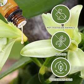 Sedbuwza Vanilla Essential Oil Set, 2 Pack Vanilla Aromatherapy Oils for Massage, Diffuser, Perfume, Soap, Candle Making 2 x 10 ml