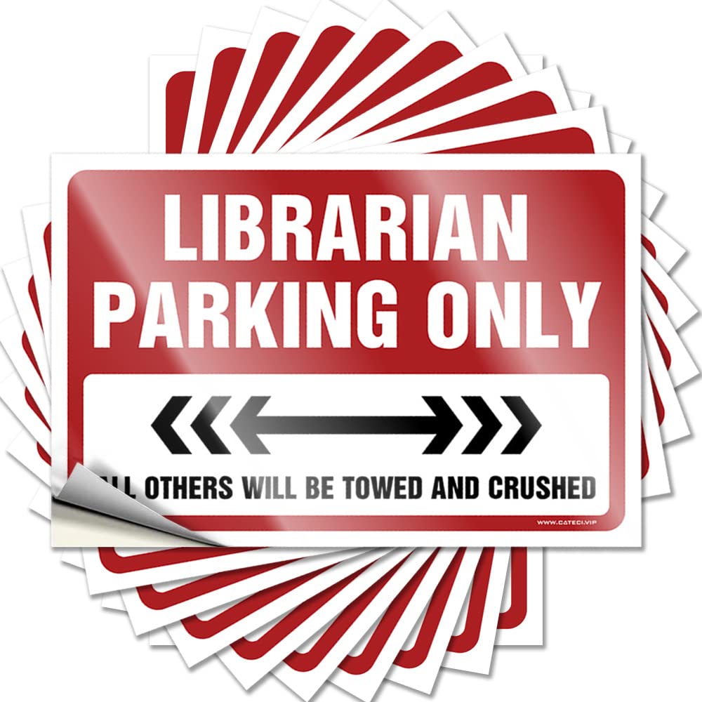 Life Bumper Funny Sticker | Librarian Parking Only Smiley Face for Halloween Decor(6X9CM)