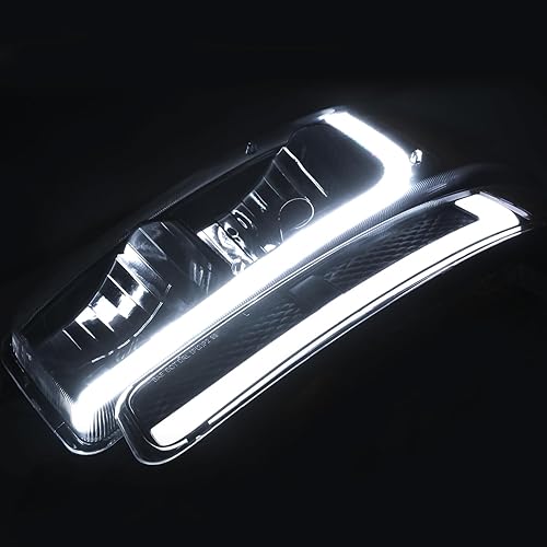 Miniatura 8 de M-AUTO Conjunto de faros delanteros negros estilo OE compatible con GMC Sierra 1500 (99-07), 2500 (99-04), 1500 HD2500 HD3500 HD (01-07), C3 (2001),