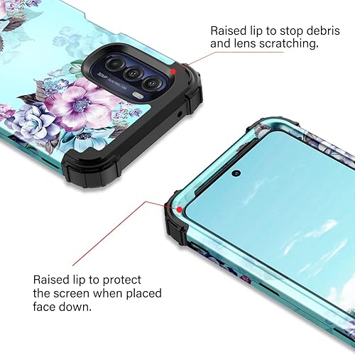 Miniatura 4 de Rancase Funda compatible con Moto G Stylus 2022 5G4G, tres capas de protección resistente a prueba de golpes de plástico duro + funda protectora de