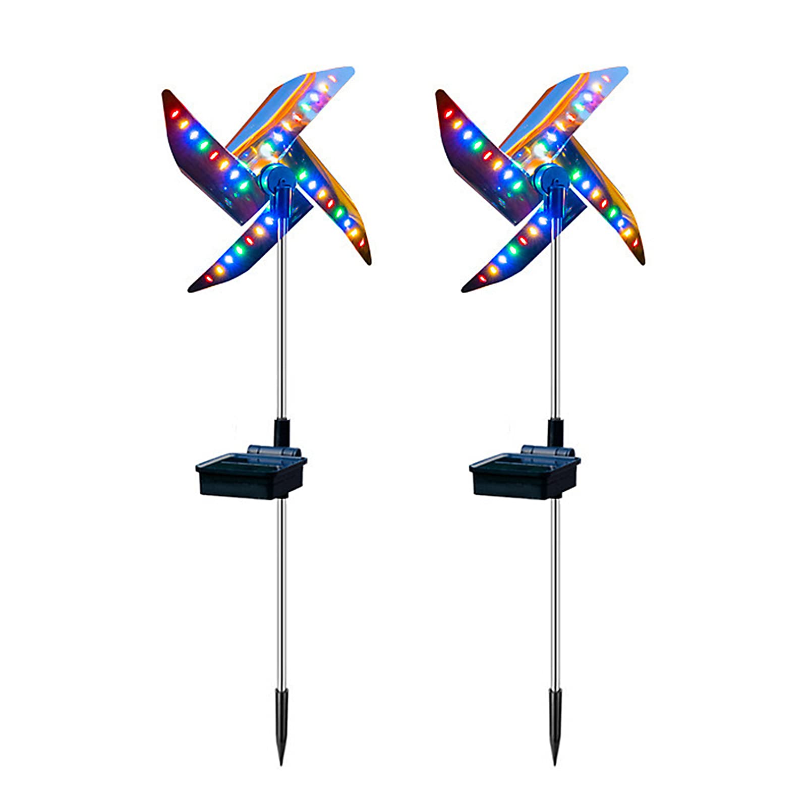 JKIOHO 2Pcs Garden Solar Lights Stake, Windmill Decor Solar Lamp,Pinwheel Solar Stake for Outdoor Patio Yard Decorations