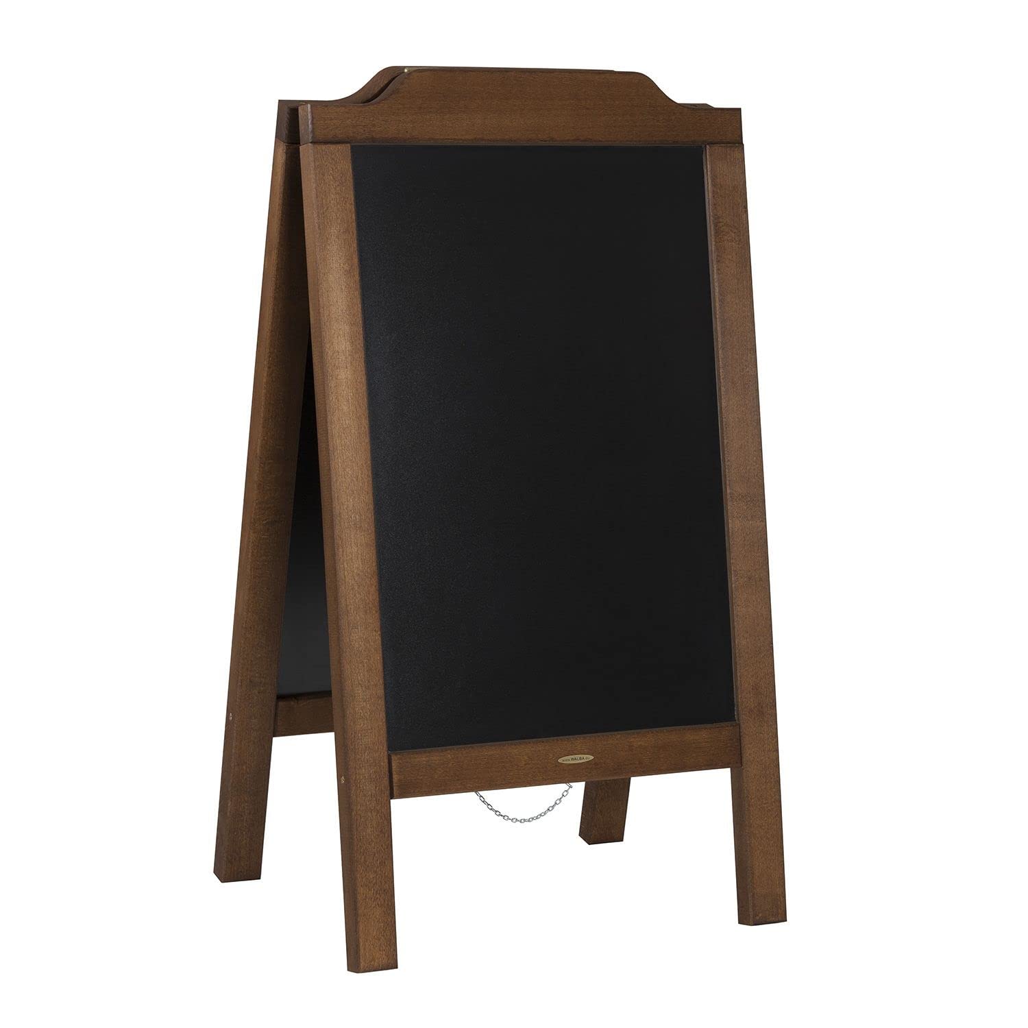 Alije Kundenstopper Outdoor mit Holzrahmen Rustikal Handgemachtes Aufsteller Kundenstopper Kreidetafel - Werbetafel Holztafel Werbeaufsteller Straßenreiter Gehwegaufsteller (120x65/12kg Braun)